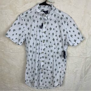 George Men's Slim Fit Cactus Print Button Down Shirt Size XS (30-32) NWT